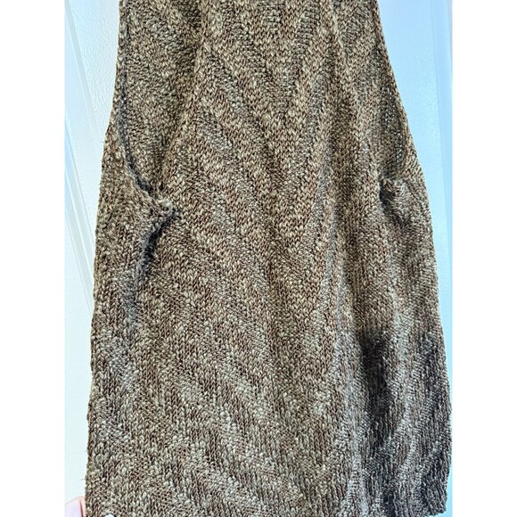 Free People Chevron Sweater Tank‎ Size M Brown Knit Cotton Relaxed Slouchy Boho - Picture 12 of 12